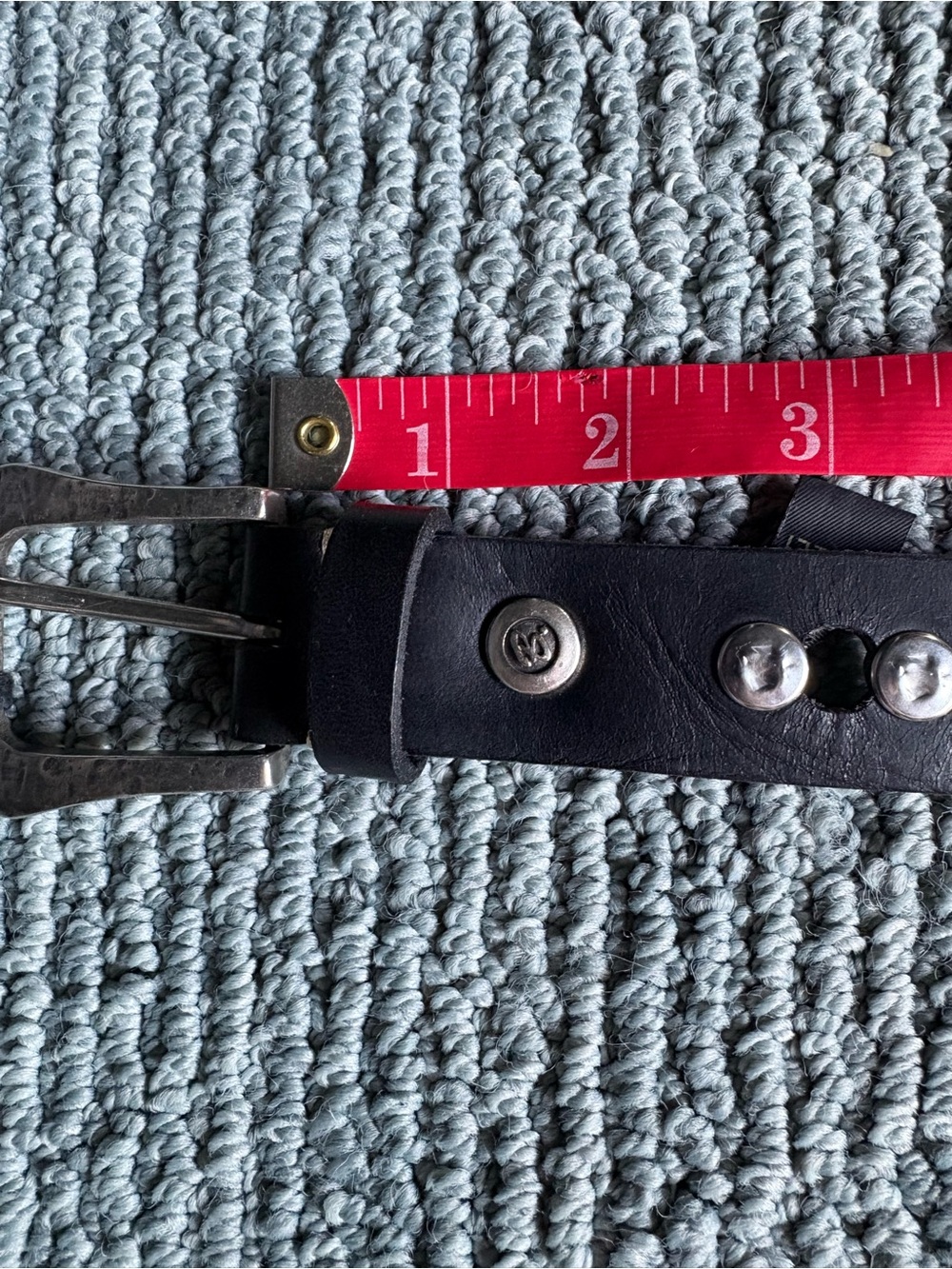 NWT Studded B Belt Ravena leather belt  size 85 Small black silver - Picture 13 of 14